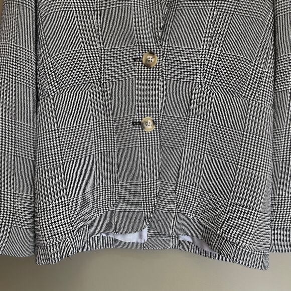 Smythe Portrait Neck Blazer in Prince of Wales Black White Plaid Size 6 Academia - Picture 7 of 16